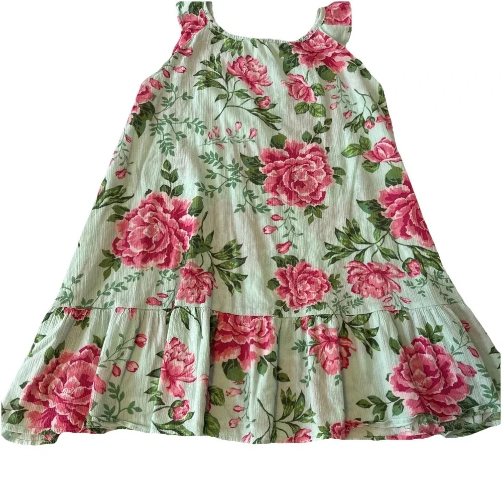 Gymboree Floral Sleeveless Ruffle Crinkle Cover Up Girls 12 Beach Cottage Easter